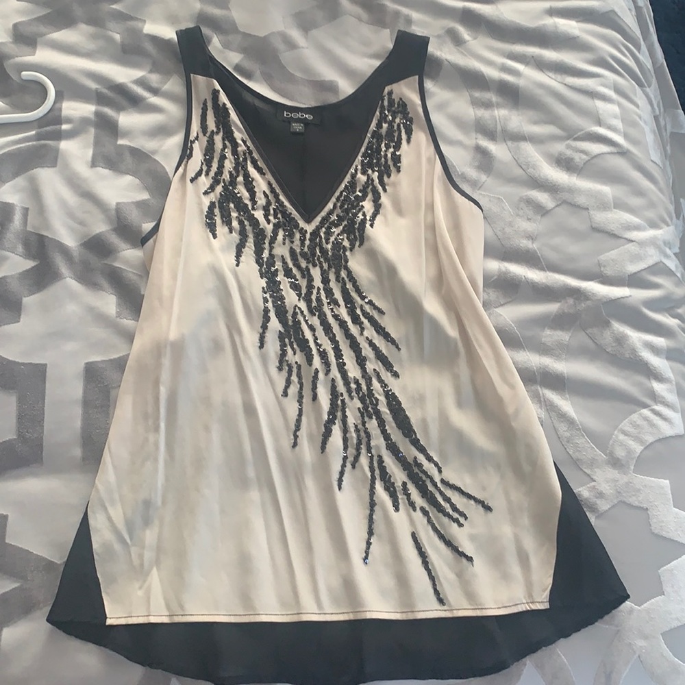 Bebe sequins racerback top